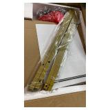 3 Tier Bar Cart Gold, Stylish Rolling Bar Cart, Gold Wine Cart with Wheels, Small Beverage cart, Metal Bar Carts Home, Liquor Cart with Glass Holders & Wine Rack for Kitchen Living Room GBC507G