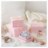 Stockroom Plus Gift Box Set - 4 Piece Assortment, Pink - Nesting & Stackable Pink Square Boxes with Lids for Weddings, Birthdays & Favors