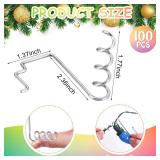 MorningRo 100 Pcs Gutter Hooks for Hanging Outdoor Lights Fits Either Mesh or Perforated Gutter Guard Metal Corkscrew Shaped Clips for Holiday Festival Christmas Home Decoration Party