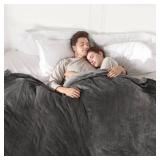 COZYTY Heated Blanket Queen Size, Soft Cozy Upgraded Flannel Electric Blanket Dual Control with 5 Heating Levels & 10 Hours Auto Off, Fast Heating & ETL & FCC Certification, 84\" x 90\", Silver Gray