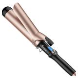 2 Inch Curling Iron Extra Long Barrel for Long Hair, Large Barrel Curling Wand Ceramic Tourmaline with LCD Display,10 Temps, Dual Voltage