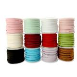 Pamir Tong 5mm Faux Suede Leather Cord String for Jewerly Making 12 Spools 120 Yards Colored Flat Thin Leather Lace Thread for Necklace-Bracelet-Chocker & DIY Projects(# 02)