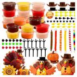 20PCS Modeling Clay DIY Turkey Kit, Air Dry Clay Thanksgiving DIY Crafts for Thanksgiving Fall Party Gift Indoor Outdoor Holiday Decor