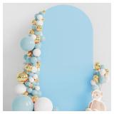 Wokceer 7.2FT Wedding Arch Cover Spandex Fitted Wedding Arch Stand Covers Round Top Chiara Arch Backdrop Cover for Birthday Party Ceremony Banquet Decoration Dusty Blue