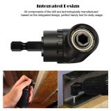 CIGOTU Right Angle Drill Adaptor,4-in-1 Impact Drill Bit Extension,360Â° Rotatable 1/4 3/8 1/2\" Impact Grade Socket Adapter Set,105 Degree Angle Screwdriver Drill Bit for Household Workplace Indust