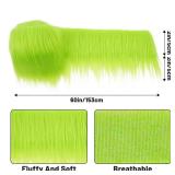 Anwyll Shaggy Plush Faux Fur Fabric 2x60Inch Green Faux Fur Trim by The Yard Precut Strip Fluffy Fuzzy Christmas Craft Furs Ribbon for Christmas Tree Decor Wreath Santa Hair Dwarf Cosplay Costume Sock