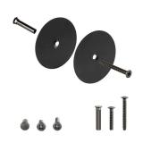 NAUBEA 1 Pack Door Knob Hole Cover Plate Matte Black Deadbolt Cover Plate 2 5/8\" Diameter Round Door Hole Filler Plate, 1\" and 1.5\" Screws, Repair Locks and Doors Hole for Home Security