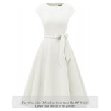 DRESSTELLS Coctail Dresses for Women 2026, White Church Wedding Formal Engagement Confirmation Spring Easter Summer Graduation Party Dress for Teen XL