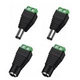 California JOS 2 Male + 2 Female 12 V 2.1x5.5mm DC Power Jack Plug Adapter Barrel Connector for CCTV Security Camera LED Strip