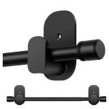 Curtain Rods No Drilling 32 to 58 Inch, HOTOZON 5/8 Inches No Drill Curtain Rods for Windows 40 to 54 Inches(3.2-4.5 ft), Renter Friendly Adjustable Small Drapery Rod for Lightweight Curtains, Black