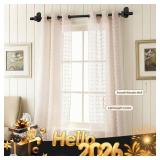 Curtain Rods No Drilling 32 to 58 Inch, HOTOZON 5/8 Inches No Drill Curtain Rods for Windows 40 to 54 Inches(3.2-4.5 ft), Renter Friendly Adjustable Small Drapery Rod for Lightweight Curtains, Black