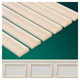Cinnvoice 12 Pcs Wall Molding Trim, Split Wood Slats Mouldings Unfinished Fluted Wooden Panel Wood Trim Molding Decorative for DIY Door, Wall, Table, Cabinet(15.8\" X 0.9\" X 0.3\")