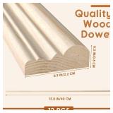 Cinnvoice 12 Pcs Wall Molding Trim, Split Wood Slats Mouldings Unfinished Fluted Wooden Panel Wood Trim Molding Decorative for DIY Door, Wall, Table, Cabinet(15.8\" X 0.9\" X 0.3\")