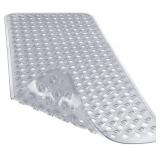 Yimobra Non Slip Bath Mat, Super Strong Suction Cups,34.5\"x15.5\"Long Tub Mat with Drain Holes, Machine Washable Fast Draining Shower Mats, Bathroom Essentials,Clear Gray