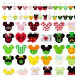 Andi Cppss 41PCS Christmas Mouse Wooden Hanging Ornament Decoration, Mouse Wooden Slices with Ropes for Christmas Party, Hainging Ornament for Xtmas Tree, Xmas Hanging Tags for Party Supplies