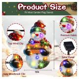 amadecohome Lighted Christmas Garden Flag 22x13, 8 Modes Double Sided Solar Christmas Decorations Outdoor LED Navidad Flag, Yard Decorations for Xmas Patio Lawn Porch (Snowman Multicolor)