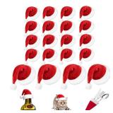 GHAMYEE 24pcs Mini Santa Hat Crafts 2inch 3inch, Small Santa Hat for Craft Ornament Pet Wine Accessory Set Bulk Santa hat for Craft Tiny Miniature Christmas Hats Crafted Xmas Decor
