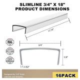 Enjaya 16pcs Cabinet Door Protector, Plastic Edge Protector Trash Drawer Protector Edge Guard, Slip on Protectors for Cabinetsâ 3/4\" Thick, 18\" Length, Prevent Wear, Chipping, Discoloration