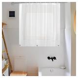 ABSENK Waterproof Shower Curtain for Window Inside Shower, Plastic Bathroom Window Curtain Waterproof Heavy Duty Vinyl Peva with Hooks, Silky Frost, 40x36
