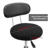 Tatuo Round Bar Stool Seat Covers Washable Stool Cushion Slipcover Elastic Bar Chair Covers for 14-17 Inch Chair (Black,4 Pieces)