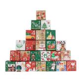 Lihome Diy Advent Calendar - Empty Advent Calendar to Fill Yourself, Christmas Advent Boxes Empty for Kids and Family (Classic Box)