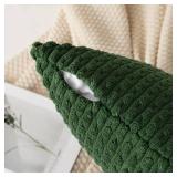 Kevin Textile Pack of 2 Corduroy Decorative Throw Pillow Covers 22x22 Inch Soft Boho Striped Pillow Covers Modern Farmhouse Home Decor for Spring Sofa Living Room Couch Bed Dark Green