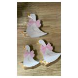Lineshading 3 Pcs Silly Goose Birthday Party Decoration Pink Bow Wooden Silly Goose Baby Shower Decor Funny Table Centerpiece Gift for Party Favor Desk Tiered Tray, 5.9/4.7/3.9 Inch