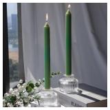 Woho Candle Stick Candle Holder Set of 4, Clear Taper Candle Holders for Wedding Table Centerpiece, Ribbed Glass Votive Candle Holders for Christmas Party Home Decor