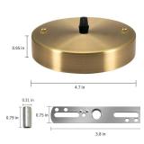 VTYXCTIGJ Light Canopy Kit Gold, 4.7\" US UL Vintage Chandelier Ceiling Light Plate for Pendant Light Chandelier Canopy Kit with All Mounting Hardware, Light Fixture Cover Plate for Easy Installation