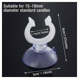 Boao 50 Pieces Christmas Candle Suction Cups Holder Window Candle Clamp Clips Plastic Candle Suction Cups for Home Weeding Party Decoration