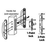 2 Point Sliding Patio Glass Door Mortise Lock with 11-3/4\" Faceplate, Dual Point Hooks with Anti-Slam Pin, 45Â° Keyway, A/B Position, 3-15/16\" Handle H.C. (Sold Separately), Non-Handed