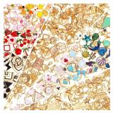200Pcs Charms for Jewelry Making, Assorted Wholesale Mixed Bulk Metal Earring Bangle Charms for DIY Necklace Bracelet Jewelry Making and Crafting (Assorted Color)