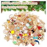 200Pcs Charms for Jewelry Making, Assorted Wholesale Mixed Bulk Metal Earring Bangle Charms for DIY Necklace Bracelet Jewelry Making and Crafting (Assorted Color)