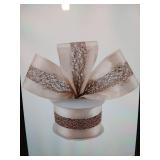 Rose Gold Satin Ribbon 2.5in x 10yds with Glitter Mesh Pink Wired Ribbon 2pk