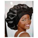 Double Layer Satin Silk Bonnet with Tie Band
