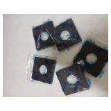 Wall Split Flange ABS Square Self Adhesive Plate 5pcs Black