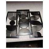 Putuo Decor Modern Minimalist Wall Art Set of 3, Black and Gray MDF Cut-Out Geometric Line Panels, Abstract Vertical Art for Living Room Bedroom Office Wall Decor