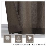 SeeGlee 2 Panels 36 Inches Long Natural Brown Linen Blend Light Filtering Short Window Curtains Bathroom,Privacy Semi Sheer Curtains for Small Door Window RV Camper,W26 x L36