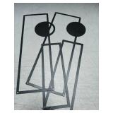 Zzbakress 4 Pcs Large Black Wall Decor Abstract Metal Wall Art Minimalist Geometric Wall Decor for Living Room Modern Single Line Art Decoration for Bedroom Study Bathroom Kitchen (Concise, 4)