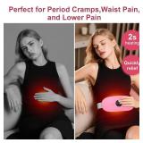 Heating Pad for Period Cramps, 3 Heat Levels and 3 Massage Modes, Portable Heating Pad for Menstrual Cramps Relief, Cordless Electric Period Belt Back Belly Heat Pad, Pink