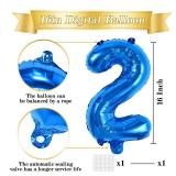 TONIFUL Balloons 16 Inch Blue 0-9 Number Mylar Foil Balloons 10 Pcs Blue Custom Digital Balloons for 2026 New Year Eve Birthday Engagement Graduations Anniversary Baby Shower