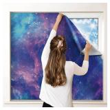 100% Blackout Curtains for Bedroom, Portable DIY Window Blinds, No Drill Window Shades & Blackout Blinds with Stickers & Tabs for Travel, Dorm Room, Media Room (Starry Sky, 157" x 57")