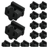 15 Pieces SPT-1 Christmas Light Slip Plug Female Vampire Slip Plug Inline Zip Holiday Adapter for Lights Design (Black)