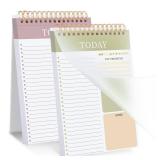 Thboxes 2 Packs To Do List Notepad, Total 208 Pages To Do List Notebook A5 Undated Daily Planner Notepad with Task Checklist Home Office School Supplies