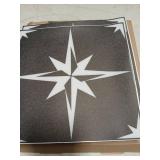 VICCI 24pcs Floor Tile Stickers Peel & Stick Kitchen Backsplash Wall Tile Decals 7.87"*7.87" Subway Sticker Self-Adhesive for Bedroom Bathroom Laundry Home Fireplace Decor,Black & White