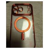 Meifigno Designed for iPhone 17 Pro Max Case 6.9", [Glitter Card & Wrist Strap] [Compatible with MagSafe] [2X HD Screen Protectors] Surround Raised Lens Protection for 17 ProMax Case, Cosmic Orange