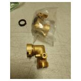 SICILAMIU 90 Degree Garden Hose Elbow with Shut Off Valves, 3/4" Solid Brass Water Hose Connectors and Fittings Hose Pipe Adapter with Washers for RV Water Hookups Residential Outdoor Faucets, 2 Pack