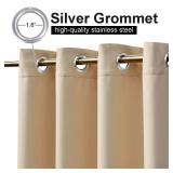 NICETOWN Outdoor Curtain for Patio Waterproof & Windproof 95" L, Thermal Insulated Top and Bottom Fixed Rustproof Grommets Light Block Outdoor Drape for Pool/Gazebo, Biscotti Beige, 1 Panel, W52 in