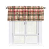 Evlaschin 54"x18" Fall Window Treatment Valances Rustic Autumn Buffalo Plaids Rod Pocket Short Kitchen Valance 1 Panel Thanksgiving Checkered Curtain Valance for Bathroom Living Room