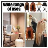 ProSuites 2 Pack Wig Stand with 2Pcs Wig Dust Bag, Travel Wig Head Stand Holder for Women Multiple Wigs Styling, Black, Hair Length Under 40cm/15.74in